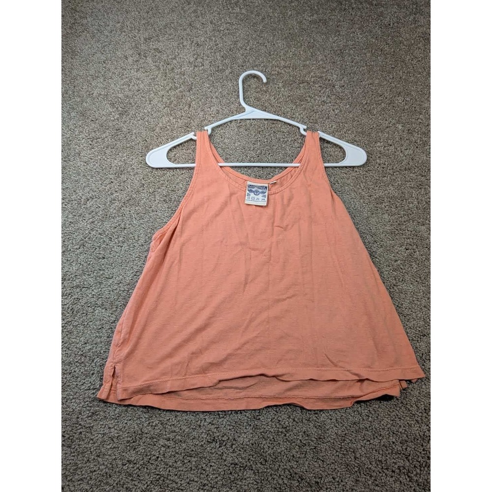 Jungmaven Hemp Organic Cotton Tank Top Small Peach Coral Sleeveless Boxy USA